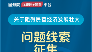 大鸡巴猛插小骚逼国务院“互联网+督查”平台公开征集阻碍民营经济发展壮大问题线索